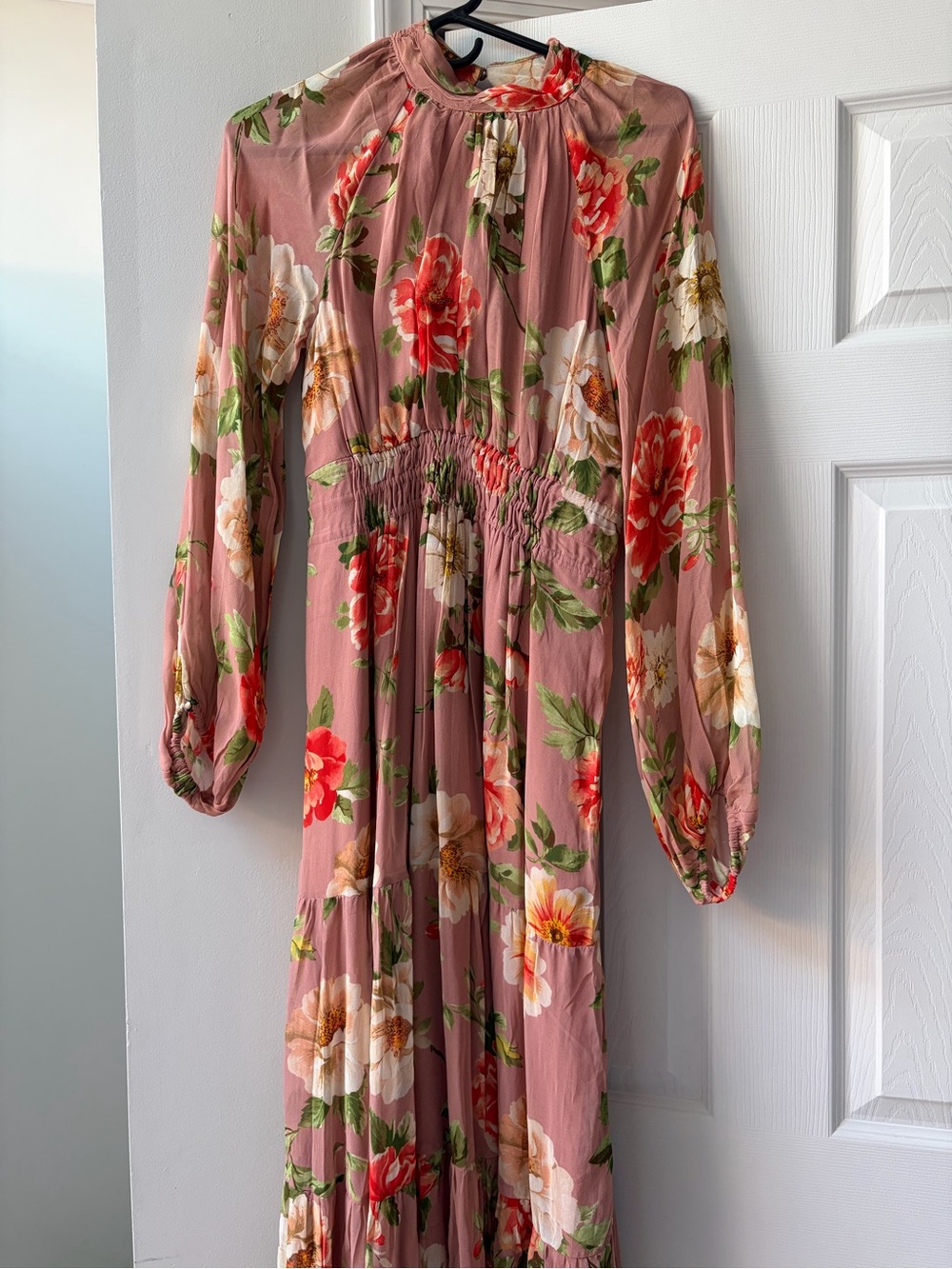 Maeve Floral Long Sleeve Maxi Dress - Dusty Rose